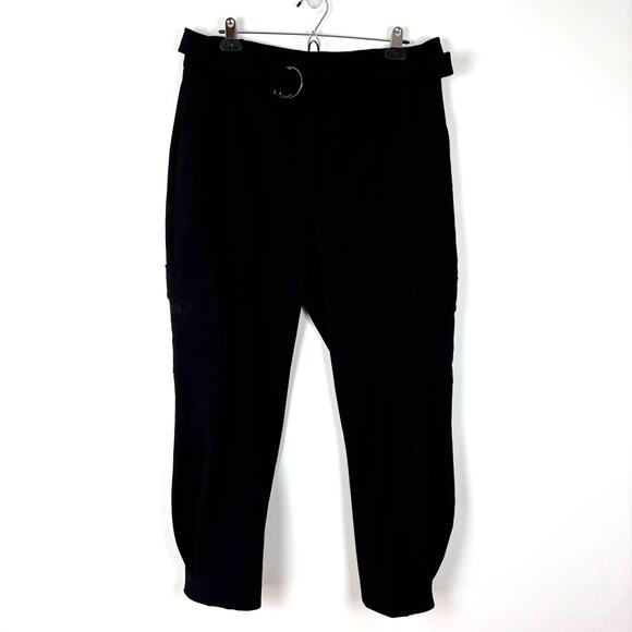 Express Super High Waisted Belted Cargo Pant Black 14 office career utility - Picture 3 of 12